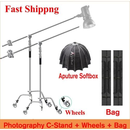 Light Stand Tripod Magic Leg Photography C-Stand with Wheels and Bags For Spot Light/Softbox/Photography Photo Studio/Monolight