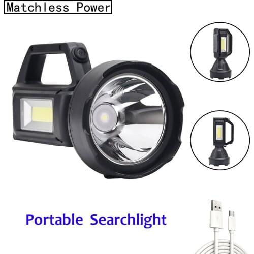 Powered P50 COB Solar Lights LED Portable Searchlight Outdoor Waterproof Camping Lamp USB Rechargeable Emergency Spotlight