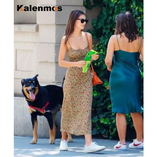 Casual Dress Women Long Dresses Sleeveless Slash Neck Floral High Waist Slim Loose Hem Vestidos Feminino Summer Sexy Streetwear