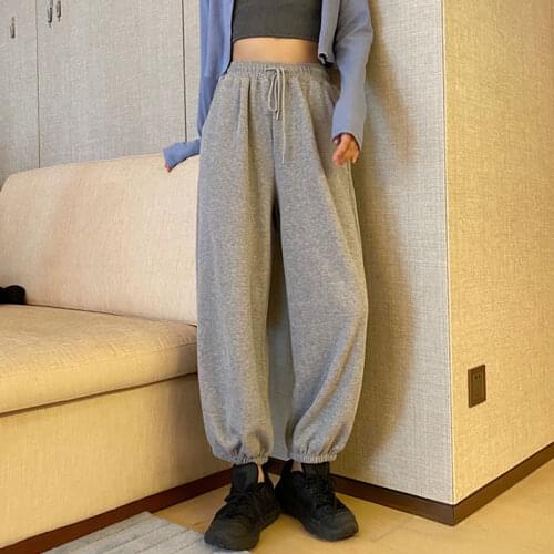 Jogger Pants Womens High Waist Pull On Long Trouser Pants Ladies Sweatpants Casual Home Wear