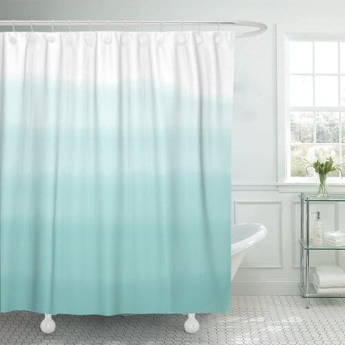 Teal Dip Turquoise Green Ombre Watercolor Blue Dye Color Shower Curtains Waterproof Polyester Fabric 72 x 78 inches with Hooks