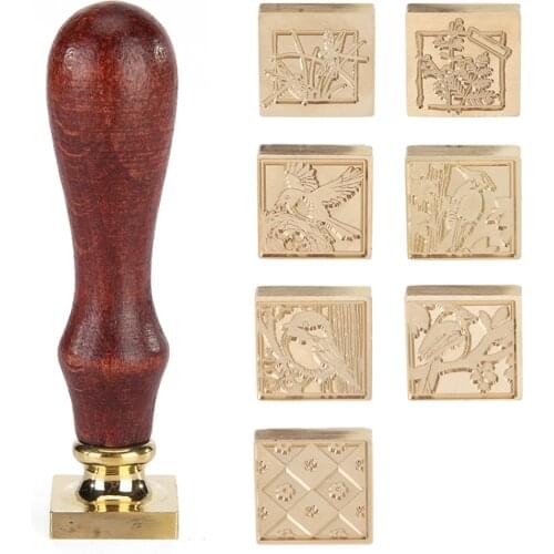 Sealing Wax Seal stamp Classic Diy Retro Metal Card Animal Plant Square Wax Stamp Scrapbooking making Handcrafts Wedding Tools