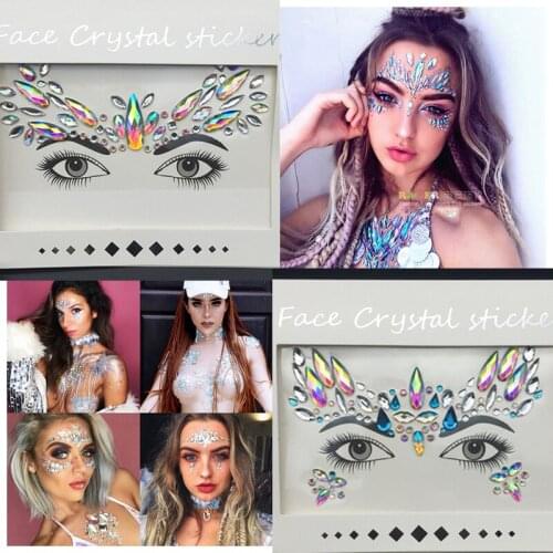 Temporary Face Art Tattoo Makeup Rhinestone Remove Eye Tattoo Temporary Chest Self Adhesive Sticker HandPicked Festival Party
