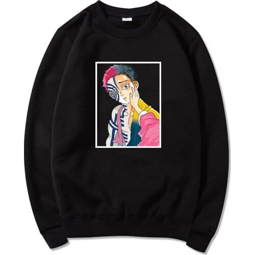 Japanese Anime Hoodies Women Men Akaza Upper Moon Three Demon Slayer Sweatshirt Cartoon Harajuku Twelve Kizuki Akaza Manga Tops