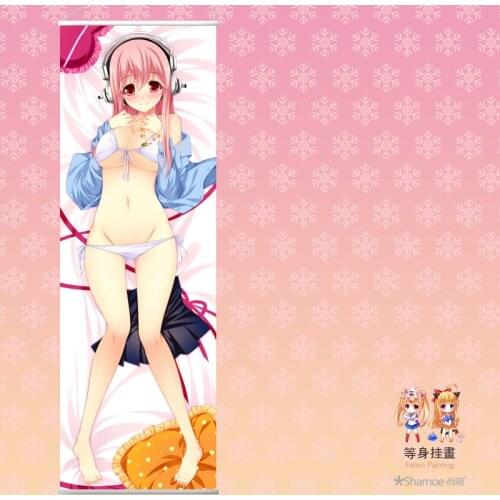 Japanese Anime Cartoon Super Sonico Peach Skin Velvet Rectangle Flat Wall Scroll Painting Poster Print 150*50cm