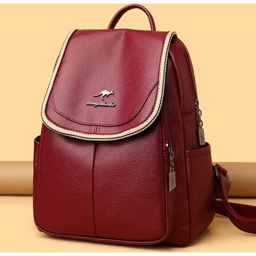 Female Backpack Women Leather Backpacks Female Sac A Dos Travel Back Pack Ladies Bagpack Mochilas School Bags for Teenage Girls