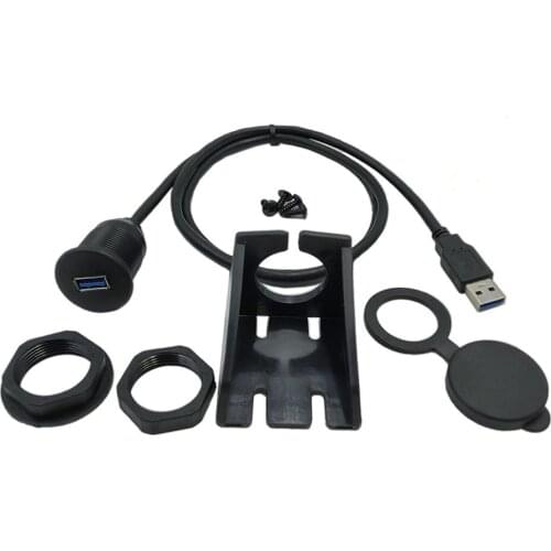 1M 2M Car Dashboard Flush Mount USB Dock Adapter Dashboard Panel 3.0 Port Male to Female Cable Extension Cable Motorcycle Boat