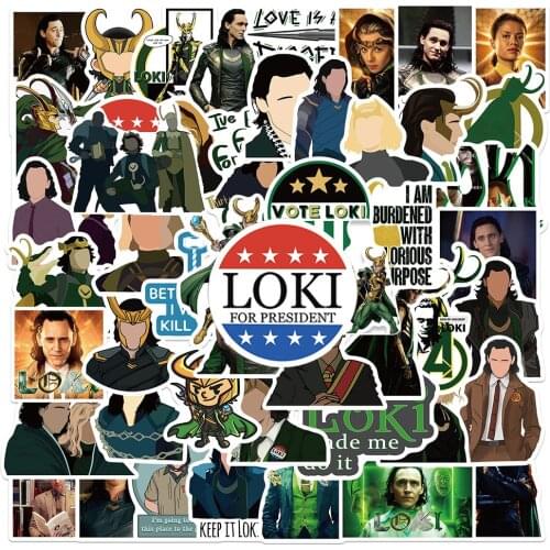 10/50Pcs Disney Loki Stickers Waterproof Luggage Guitar Skateboard Laptop Cartoon Marvel Graffiti Stikers Kawaii Kid Toy Sticker
