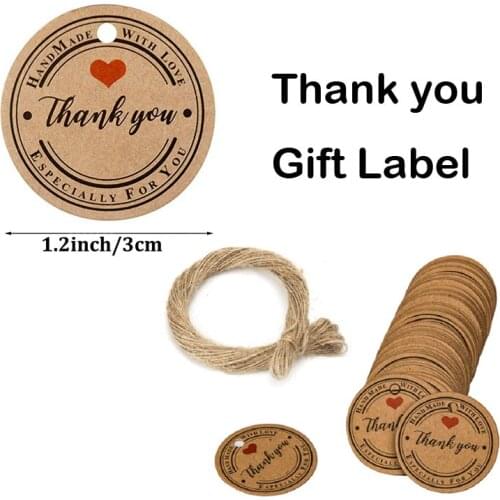 100 pcs Paper Label Round Label for Handmade Party Gift Cards Baking Decoration Label