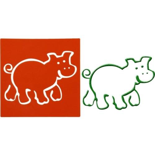 14*14 Cartoon hippo pvc Layering Stencils for DIY Scrapbooking/photo album Decorative Embossing DIY Paper Cards Crafts