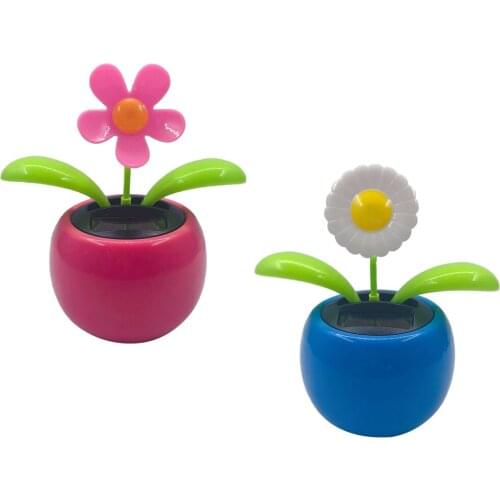 2pcs Solar Powered Flower Insect Dancing Doll Solar Powered Toy Toy Home Decor Car Ornament Flowerpot Toy Figure