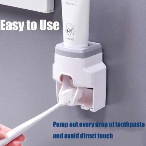 2IN1 Creative Traceless Stand Rack Organizer Electric Wall-Mounted Holder Space Saving toothbrush holder Bathroom Accessories