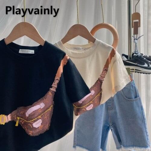 2021 Summer Baby Short Sleeve T-shirt Boys girls crossbody bag Printing Cotton T-Shirt Boys girls Clothes E100256