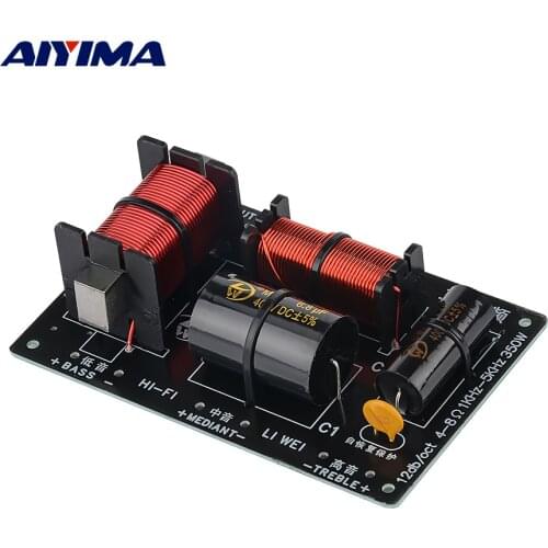 AIYIMA 350W 3 Ways Audio Crossover Tweeter Midrange Woofer Speaker Frequency Filter Divider for 5-12 inch loudspeaker DIY