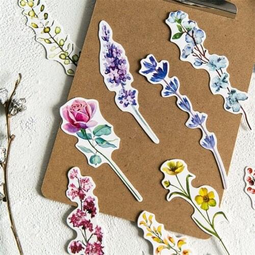 30 Pcs/box Plants Flower Paper Bookmark Stationery Bookmarks Book Holder Message Card School Office Supplies