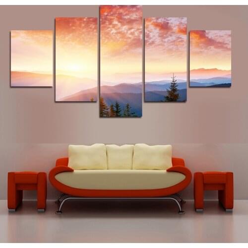 5 Piece Home Decoration Wall For Living Room Art Canvas Print Modern Abstract Wall Art Canvas Painting Sticker Decoration