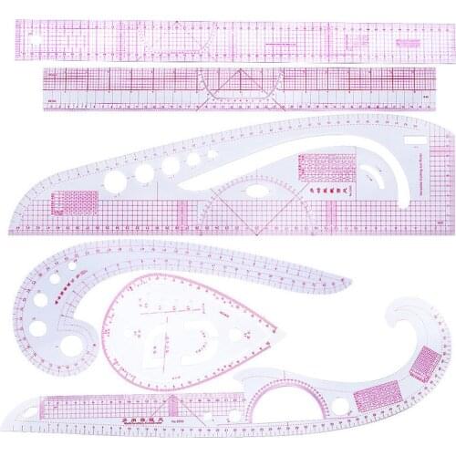 6Pcs Plastic Patchwork Craft Quilting Ruler Cutting Craft Scale Ruler Drawing Ruler Cutting Rulers DIY Home Sewing Tools