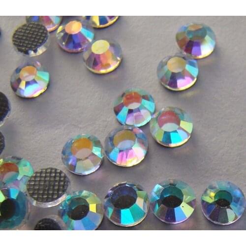 AB color SS20 1440PCS crystal glass DMC machine cut hot fix rhinestones hot fix Iron On Rhinestones garment sewing stones