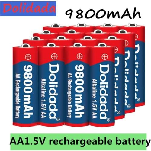 1~12pcs/lot Brand AA rechargeable battery 9800mah 1.5V New Alkaline Rechargeable batery for led light toy mp3 Free shipping