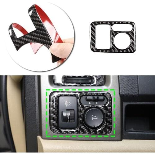 Car Carbon Fiber Rearview Mirror Adjust Switch Frame Cover Sticker Trim For Honda CRV 2007 2008 2009 2010 2011