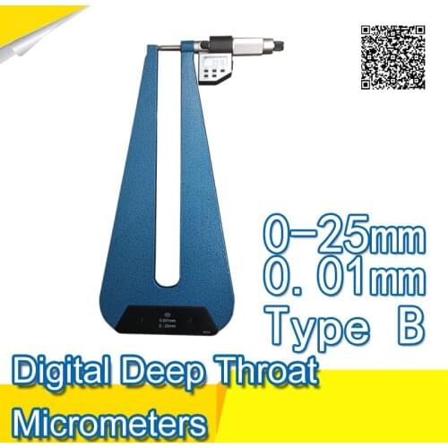 Free shipping Digital Deep throat Micrometers .Type B 0-25*300mm.0-1inch.Quality goods.233-17-041