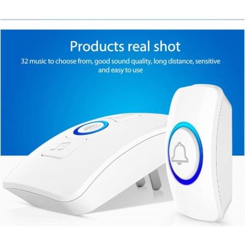 Smart Home Welcome Wireless Doorbell Portable Wireless Smart Music Plug-in Doorbell Elderly Pager 32 Music Zero False Positives