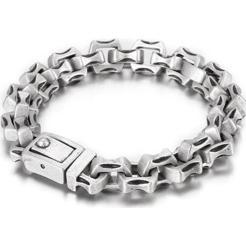 66g Simple Generous Solid Link Chain Bracelet Stainless Steel Bangle 11mm 8.26'' Silver