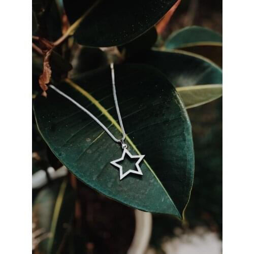 GULCE DERELI, STAR SYMBOL CHARM NECKLACE, LONG PENDANT NECKLACE, CHAIN NECKLACE, GIFT BOXX, GOLD/SILVER PLATED