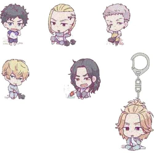 Hot Anime Tokyo Revengers Acrylic Cosplay Keychain Mikey Draken Chifuyu Pendant Keyring Jewelry Fans Collection Props