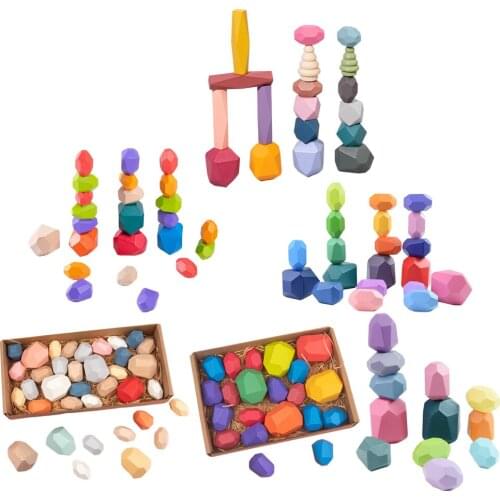 Stones Building Blocks Balancing Blocks Stacking Game Educational Toy Gift