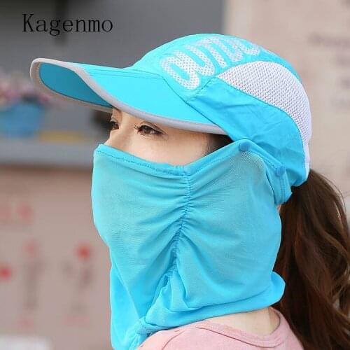 Kagenmo Fold Mini baseball cap fashion casual Fold women hat neck protection 2 wears female baseball hats thin breathable