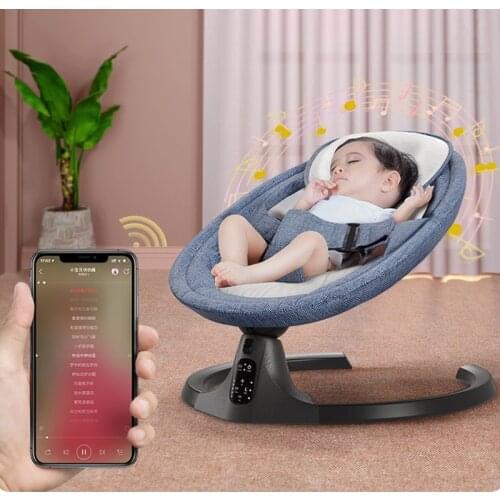Baby Electric Rocking Chair Cradle Bed with Music Sleep Multi-level Adjustment Comfort Chair Recliner Newborn with Bluetooth