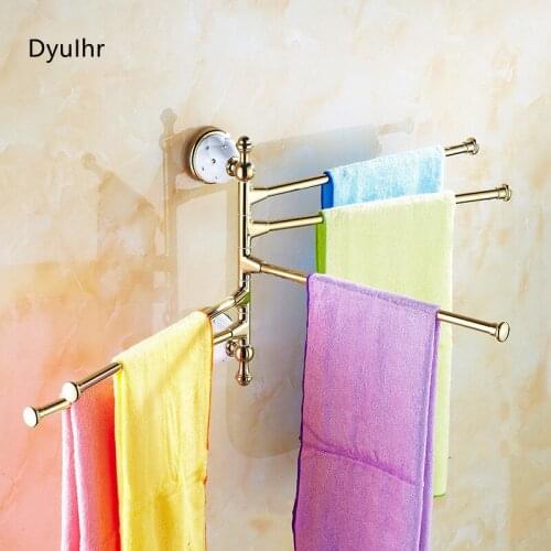 Brass towel bar rotating towel rack bathroom kitchen bathroom rack wall mount and movable rail accessory wall rack DyuIhr