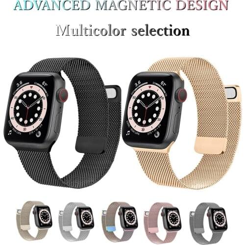 Stainless Steel Metal Mesh Apple Watch Band 44mm 40mm 38mm 42mm Sport strap iWatch Series SE/6/5/4/3/2/1 Wristband Loop Magnetic