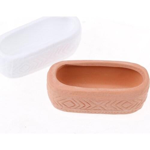1/12 Dollhouse Miniature Accessories Mini Ceramic Flowerpot Simulation Garden Flower Pot Model Toy for Doll House Decoration new