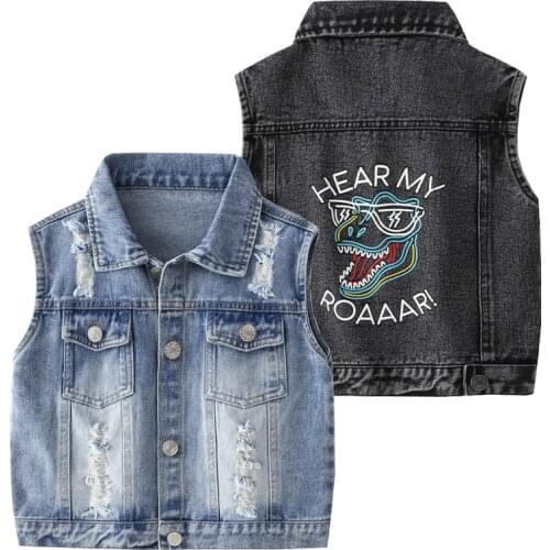 Fashion Boys Senim Vest Fall Clothes For Toddler Girls Jeans Waist Coat Children Outfit Top Kids Clothes