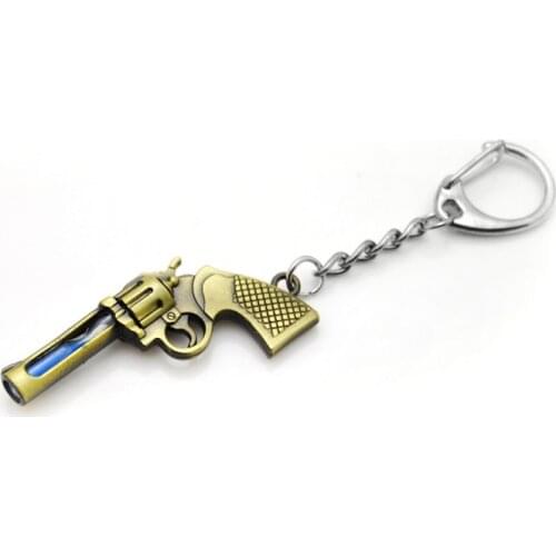 Mens CS Metal Hourglass Gun Key Chain Counter Strike Revolver Guns keychain On Pants Bag Charms Trinket Male Jewelry Party Gift