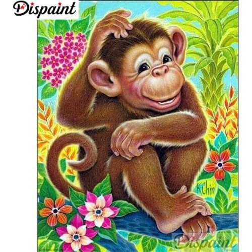 Dispaint Full Square/Round Drill 5D DIY Diamond Painting "Cartoon monkey" 3D Embroidery Cross Stitch Home Decor Gift A12967