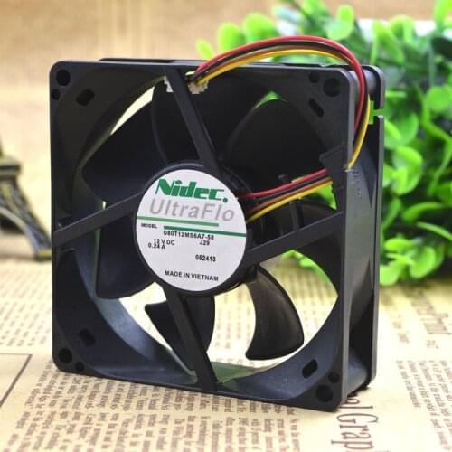Genuine FOR NIDEC U 80 T 12 MS 6A7-58 8025 12V 0.24A Inverter Cooling Fan