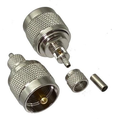 1Pcs UHF male PL259 Plug straight crimp RG174 RG316 LMR100 Cable RF Coaxial connector
