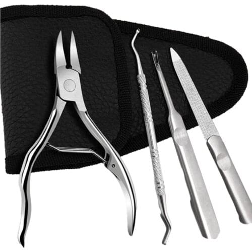 Qmake Stainless steel pedicure Tools ingrown Nail Clippers Toenail Cutter Thick Toenail Correction Deep into Nail Grooves