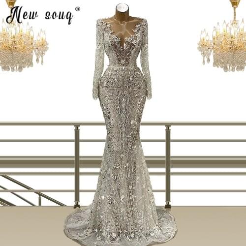 Plus Size Muslim Lace Appliqued Evening Dresses Elegant Abiye Gece Elbisesi Long Sleeve Formal Gowns Women Gala Party Night