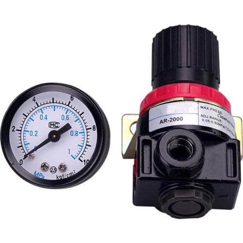 AR2000 02 G1/4'' Pressure regulator Mini Air Ar2000-02 Relief Control Compressor Regulator Treatment Units Valve Gauge Fitting