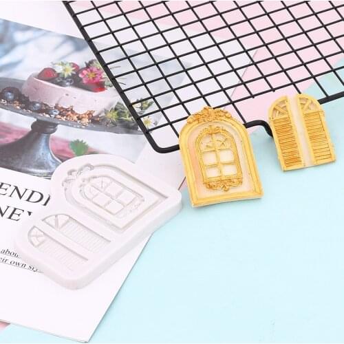 Retro door and window shape soft candy silicone mold DIY baking chocolate cake mold European style window cake decoration tool