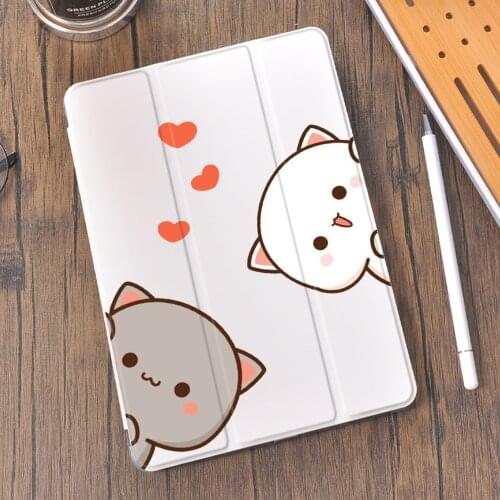 Lover Cats for Air 4 iPad Pro 11 Case 2020 Cute 10.5 Air 2 With Pencil Holder 8th Generation 7th Pro 2018 Mini 5 Cover Silicone