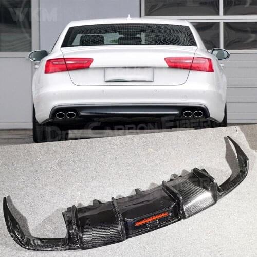 Carbon Fiber Rear Bumper Extension For Audi A6 Sline S6 C7 C7.5 2013-2018 (not for A6 Base ) K style Bumper Skid Plate Guard