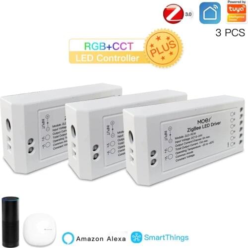 3PCS/Lot ZigBee Smart Dimmer Module Swtich RGB CCT For LED Strip Smart Life Tuya App Control With Alexa Echo Goolge Home