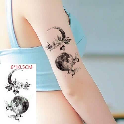 Waterproof Temporary Tattoo Sticker Flower Butterfly Planet Moon Body Art Flash Tattoo Fake Tattoo for Women Men