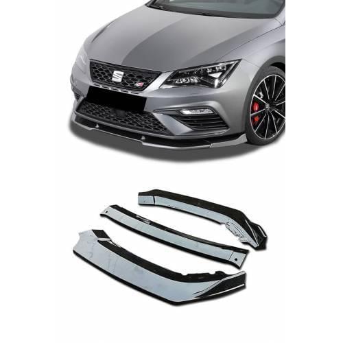 Front bumper insert FOR Seat Leon 2013 2014 2015 2016 2017 piano black lip Splitter diffuser auto car Styling accessories ornament