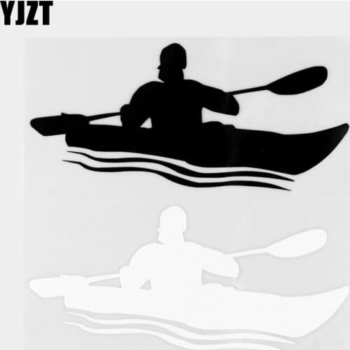 YJZT 17.9×7.6CM Car Sticker Creative Boating Pattern Body Vinyl Decal Car Sticker Black/Silver 20A-0348